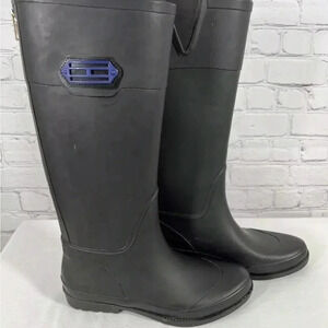 Tommy Hilfiger Women’s 9 Black TWcoastal Tall Rubber Boots Rainboots Rain Winter